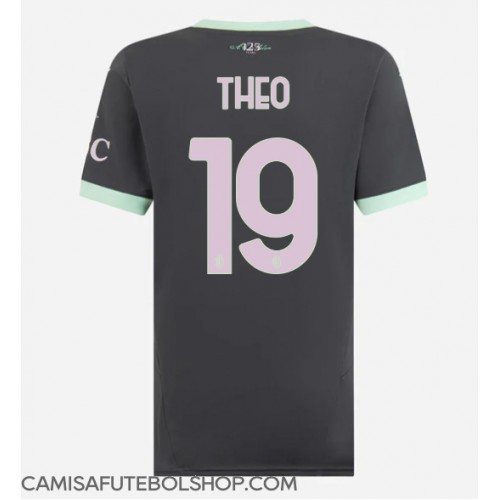 Camisa de time de futebol AC Milan Theo Hernandez #19 Replicas 3º Equipamento Feminina 2024-25 Manga Curta